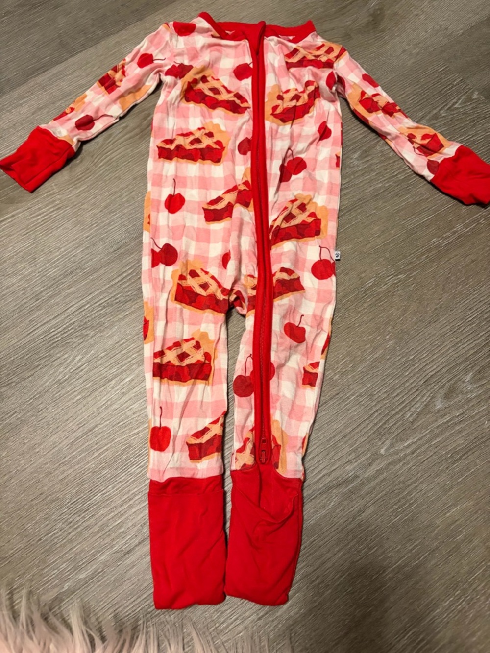 Birdie bean Annie cherry pie footie zippy pajama 6-9months